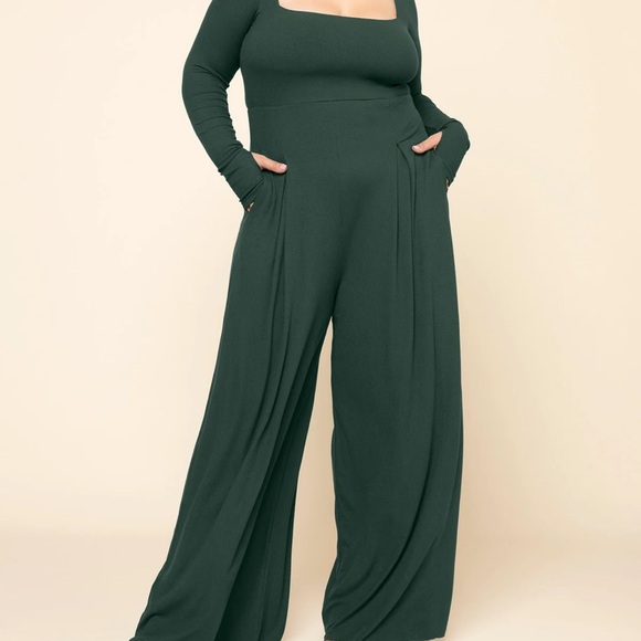 POPFLEX Pants - New Elegant Forest Green Jumpsuit